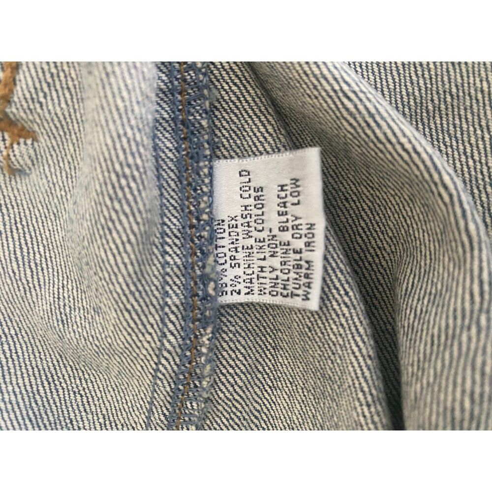 Vintage Talbots Denim Utility Jacket 10P Y2K Blue Jean Trucker Safari Chore Coat - Picture 12 of 12